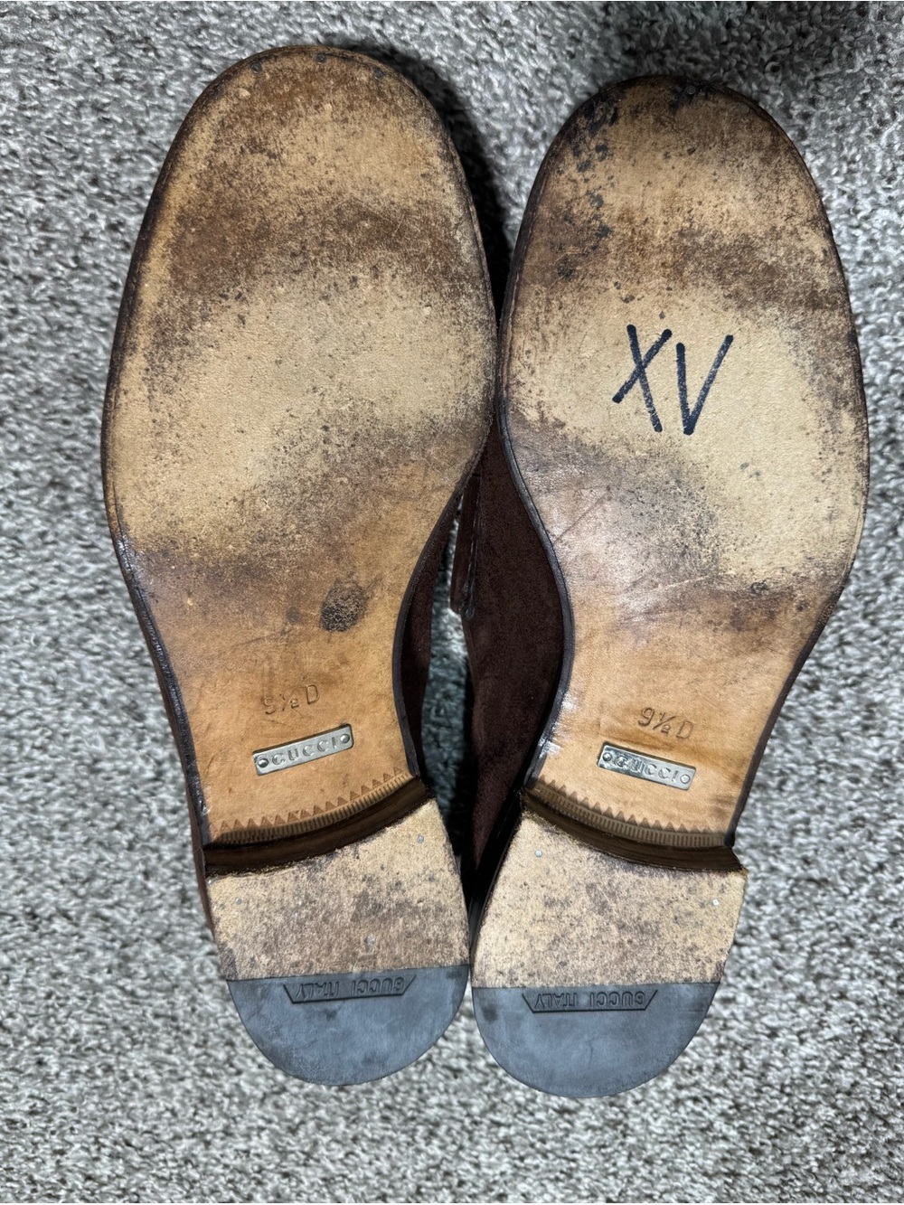 GUCCI Horsebit Suede Loafers Brown Mens 9.5 D Made in Italy Slip On Shoes - Picture 10 of 16
